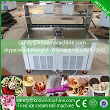 free ship Double pan fried icecream roll machine with 11 tanks R410a environment protection type refrigerant