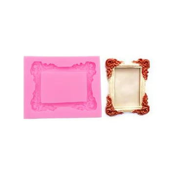 

Retro European Style Frame Lace Sugar Cake Flexible Silicone Mold Handmade Chocolate Mold Cake Dessert Decorative Baking Mold