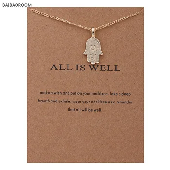 Fashion Jewelry Necklaces & Pendants Gold Plated All Is Well Hamsa Choker Necklace Women
