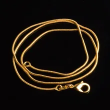 Cadena de serpiente de 1MM para mujer, gargantilla de color dorado, collares para joyería a granel de 16, 18, 20, 22, 24, 26, 28 y 30 pulgadas, 10 Uds. Por lote