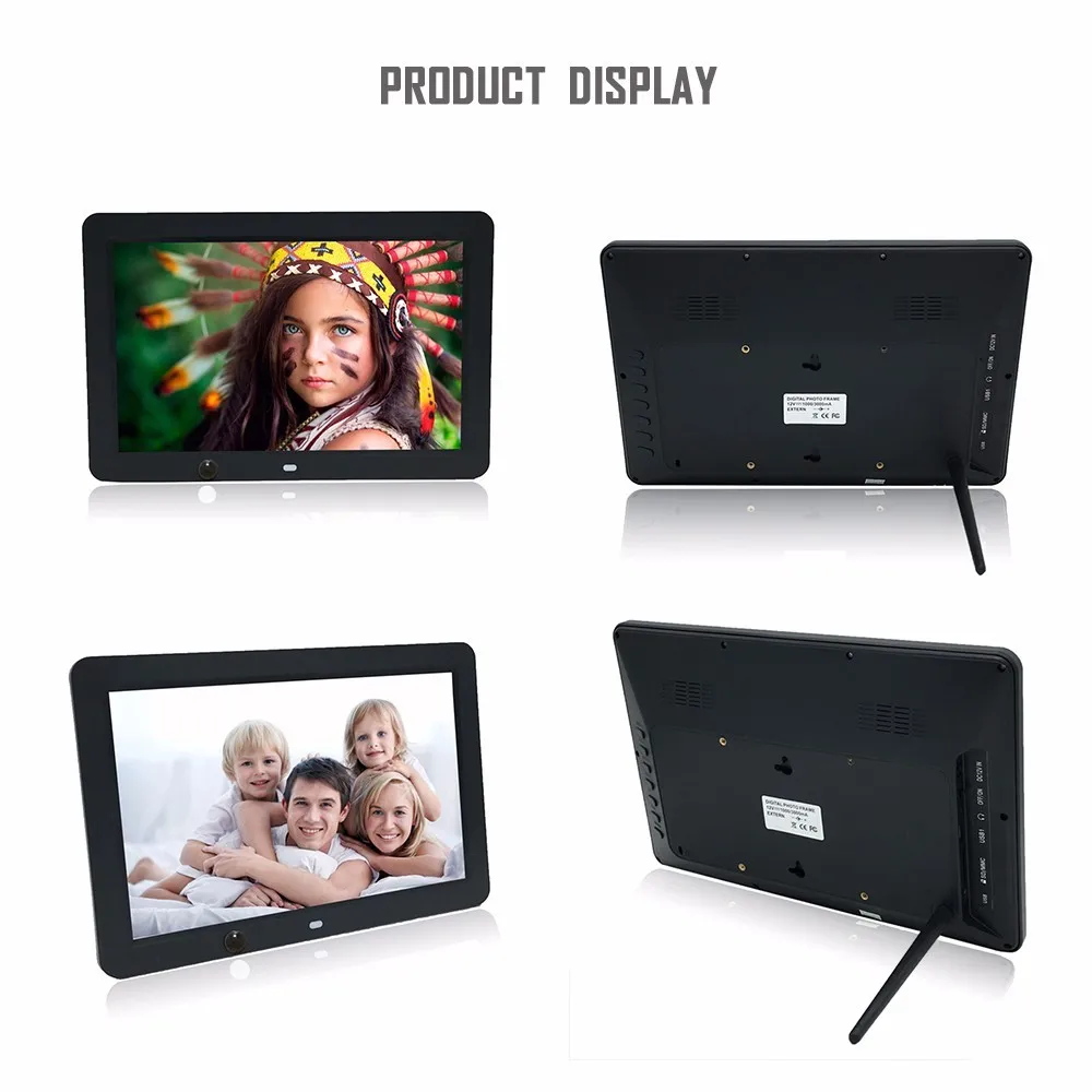 

Best Price 12-inch High-definition Ultra-thin With Motion Sensor Digital Photo Frame MP3 Video Player top quality fe8