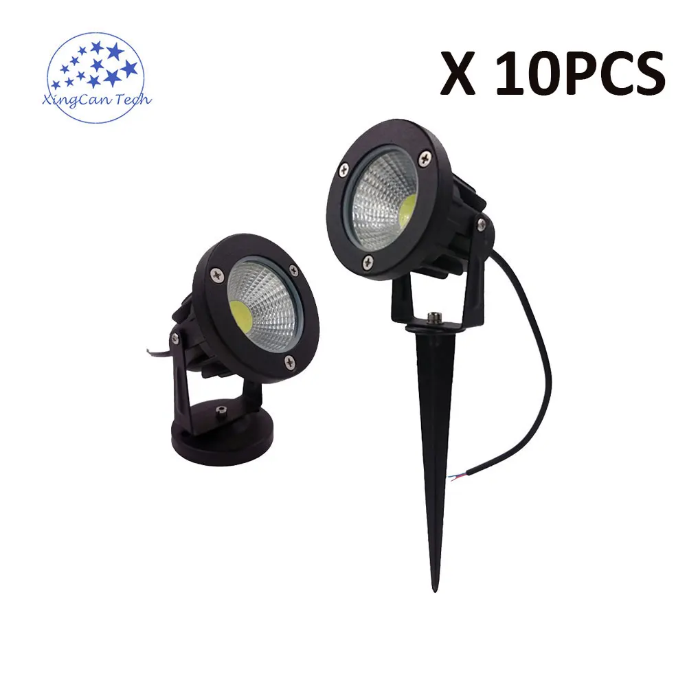 

10pcs 3w 5w 7w 9w 12w 15w Landscape Outdoor Flood lights Spike Spotlight 12V 110v 220v Garden lamp IP65 Red Blue Green White