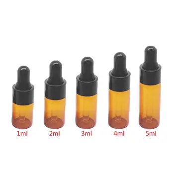 

10pcs Amber Glass Dropper Bottles With Black Cap for Essential Oil Perfume Sample Bottle Aromatherapy