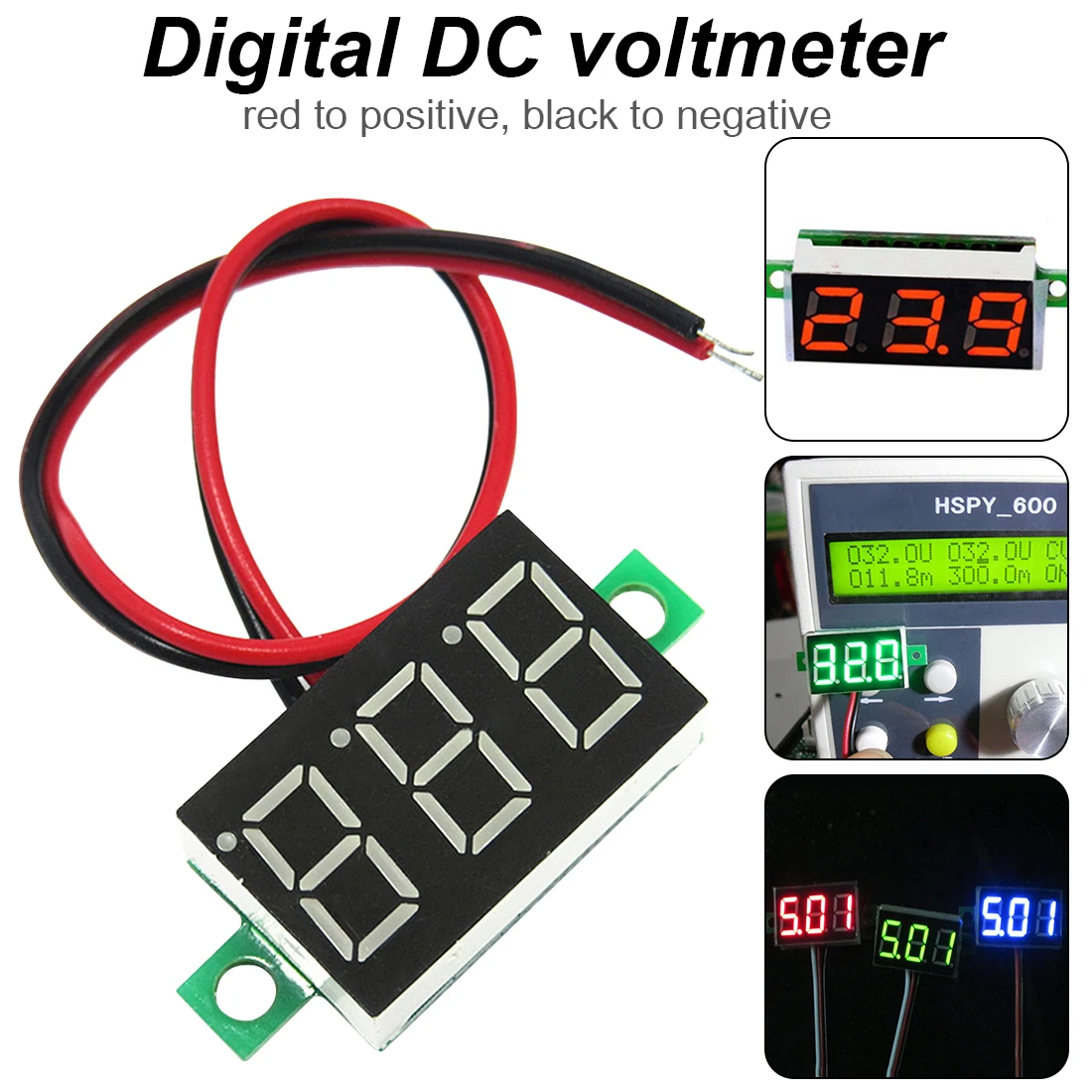 Voltage Tester Panel Meter Gauge Mini Digital Voltmeter DC2.5V 30V LED