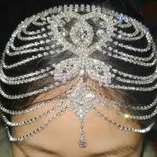 Свадебный головной убор с кристаллами, стразы, цепочка с захлопывающимся колпачком, свадебные аксессуары Гэтсби, вечерние украшения на голову
