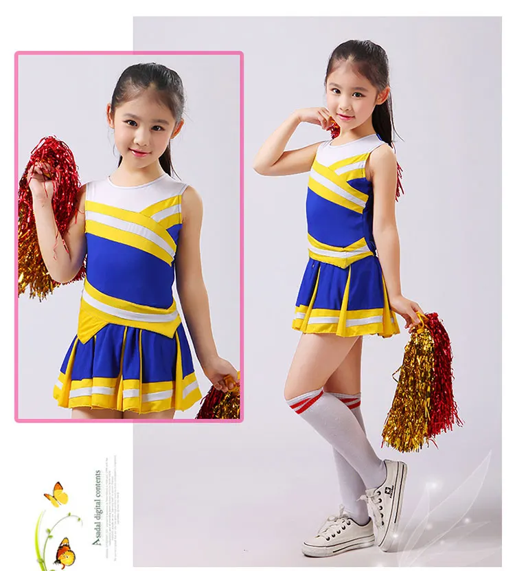Студенческие соревнования девушки-болельщики школьная форма Cheer Team Униформа дети представление костюм наборы девушки класс Костюм Rooter
