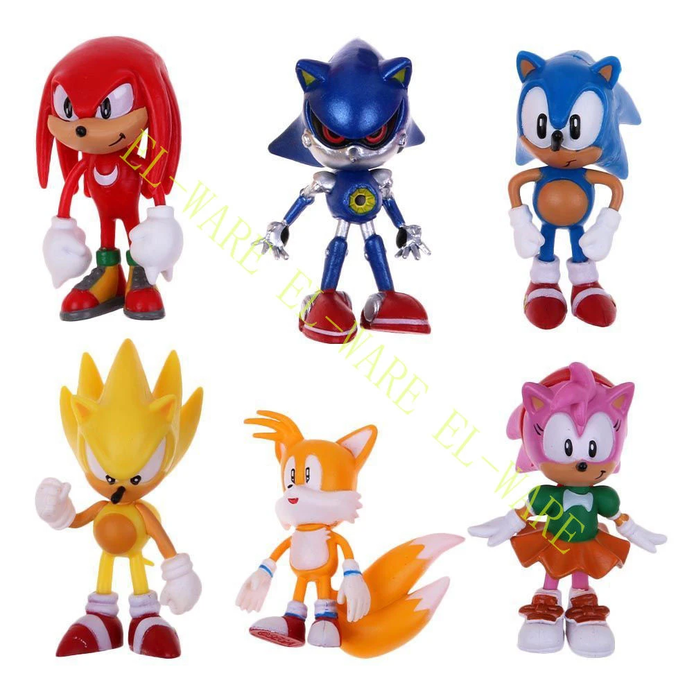 NEW Sonic The Hedgehog 6 Pcs Character Display Action Figures Toy D