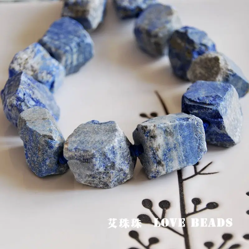 

wholesale 2pcs/lot natural lapis lazuli raw stone unpolished nuggets loose beads jewelry making DIY for women