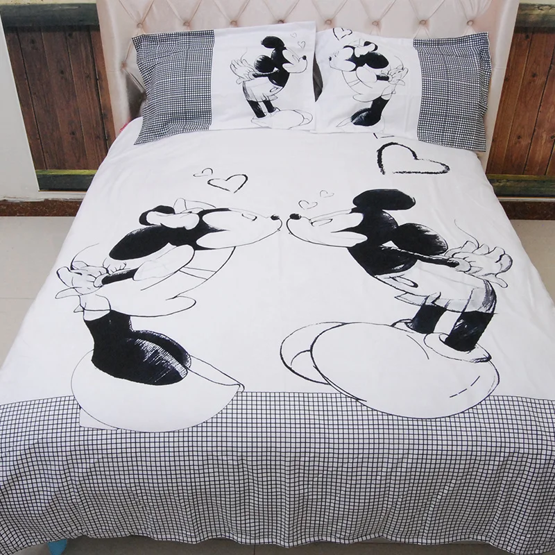 DISNEY Mickey Mouse Bedding Set Duvet Cover Sets single double Queen King Sizein Bedding Sets