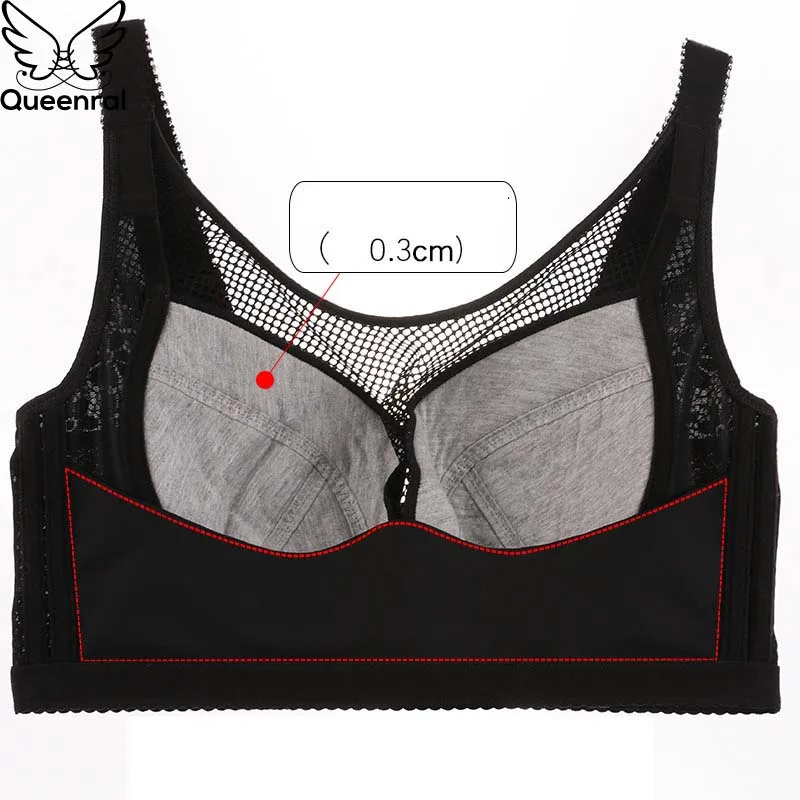 Queenral для женщин бюстгальтеры отжимать Bralette пикантные кружево бюстгальтер плюс