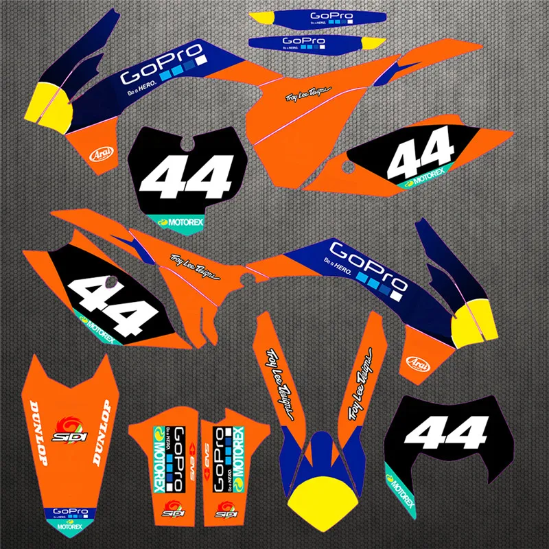 

In Stock Customized Number Gloss GRAPHICS & BACKGROUNDS DECAL STICKER for KTM EXC 14-15 2014 2015 SX SX-F SXF 13-14 2013 2014