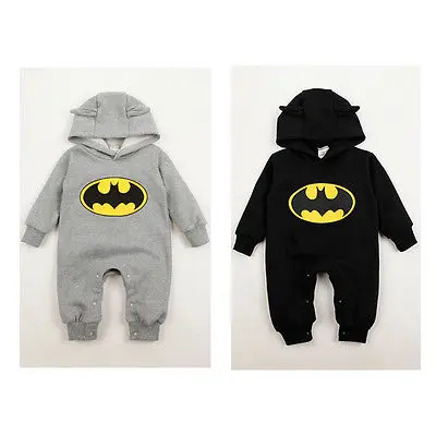Baby Fleece Batman Hoodies Rompers Overall Kids Clothing Newborn Baby Boys Girls Clothes Romper Roupas De Bebe