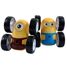 Christmas gift 1pc 10cm Double Dumpers Miniature Toy Car Minions Double Inertial car Spiderman Double Sided