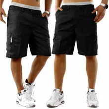 Мужские повседневные шорты для бега, спортивные шорты Карго с высокой талией, шорты средней длины, военные тренировочные брюки для тренировок