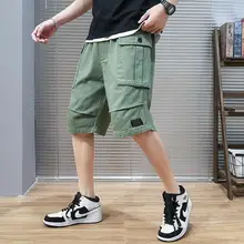M-5XL, 3 цвета, шорты-карго размера плюс, мужские, эластичная талия, для больших и высоких, летняя уличная одежда, шорты для тренировок, повседневные, хлопковые, XXXXXL
