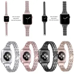 Ремешок из нержавеющей стали для Apple Watch Band 38 мм 40 мм 42 мм Металлические звенья браслет умный ремешок для Apple Watch Series 1 2 3 4