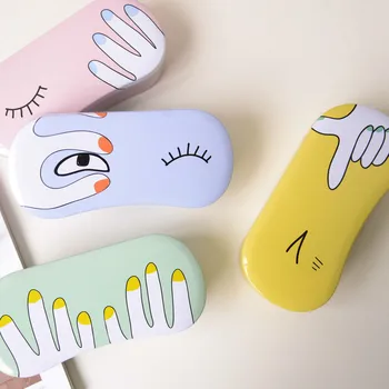 

1pcs 37135 Korea stationery wholesale new wheat and sleepy glasses box L frame glasses box