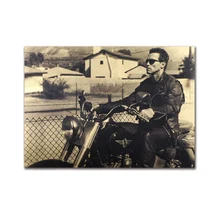 Cartel Vintage Terminator Schwarzenegger cartel Retro cartel de papel Kraft bar cartel retro 51,5*36 cm