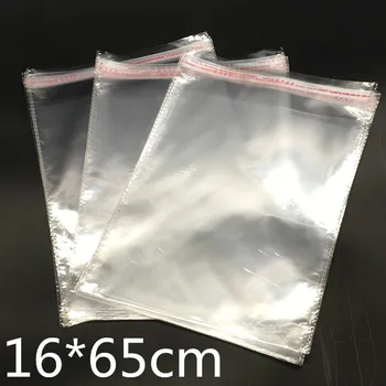 

100 Pcs Clear Self Adhesive Seal Plastic Bags Transparent Opp Packing Bags 16x65cm