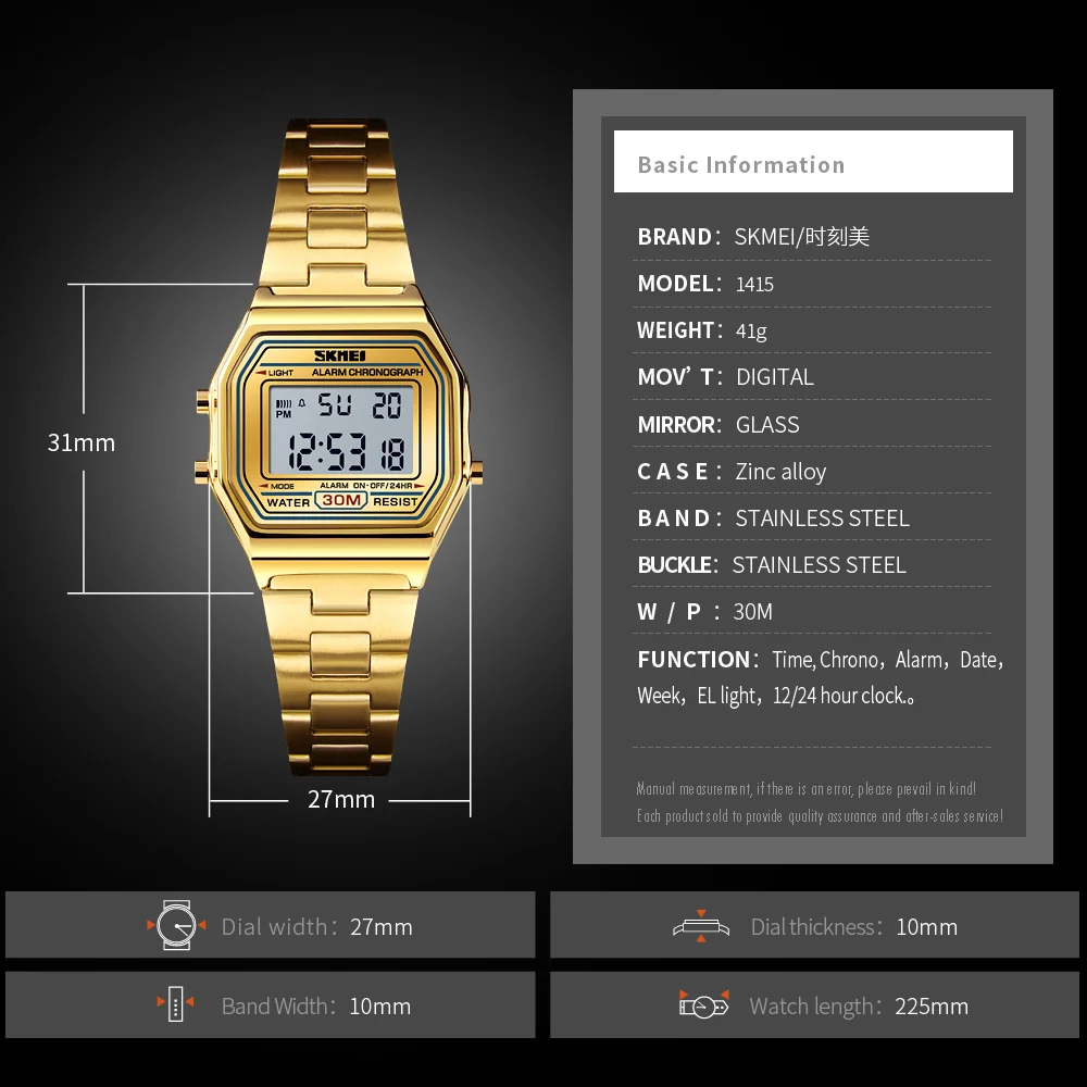 SKMEI Led Digitale Vrouwen Horloges Rvs Dames Horloge Chronograaf Alarm  Montre Femme Kalender Relogios Feminino 1415|Women's Watches| - AliExpress
