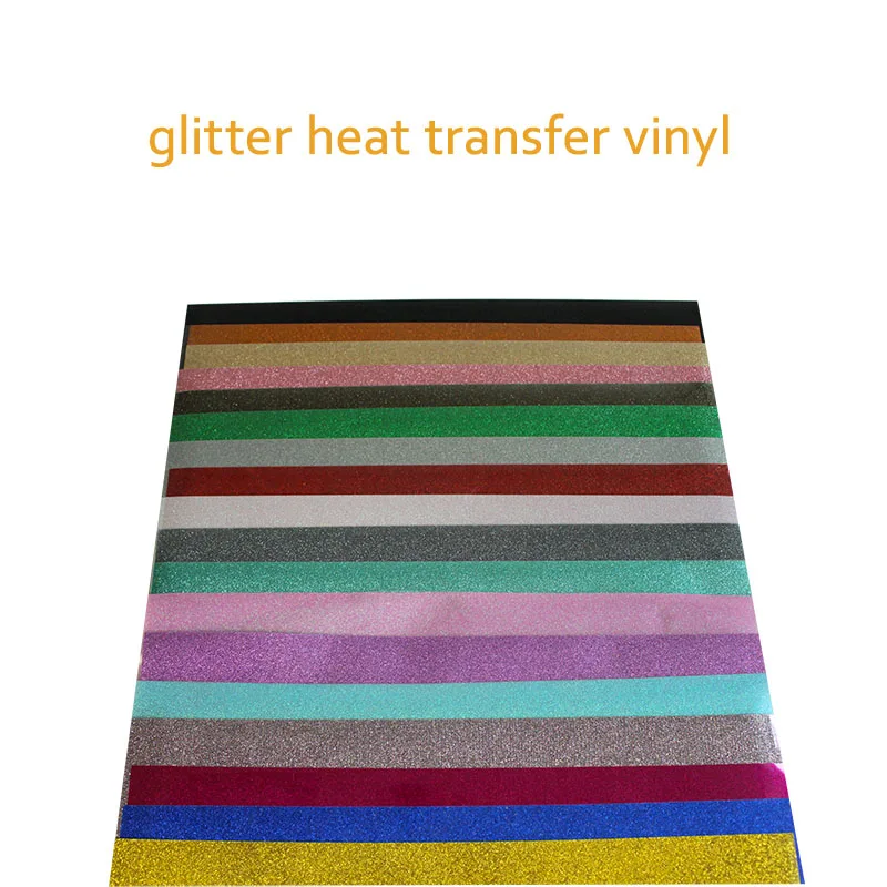 

18 Sheets 30cmx50cm Glitter Vinyl For Heat Transfer Heat Press Cutting Plotter