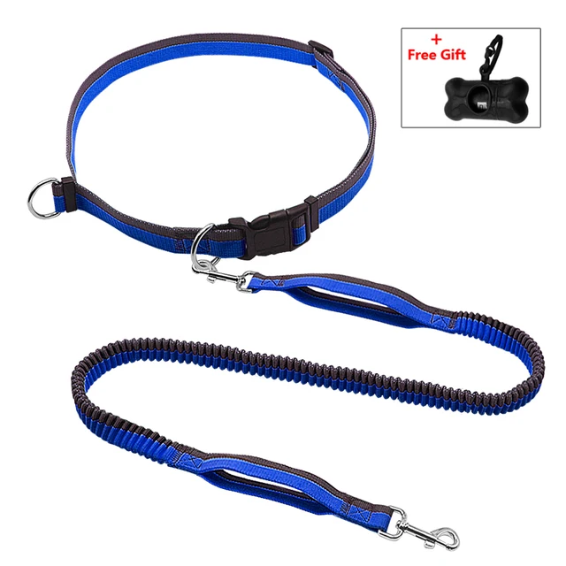 Hands Free Dog Leash Free Control Waist Dogs Bungee Retractable Leashes