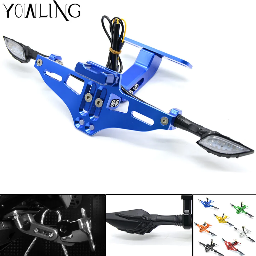 

For YAMAHA MT 07 MT07 MT-07 FZ-07 MT-09 2014-2017 Fender Eliminator Registration Plate Bracket License Plate Holder LED Light