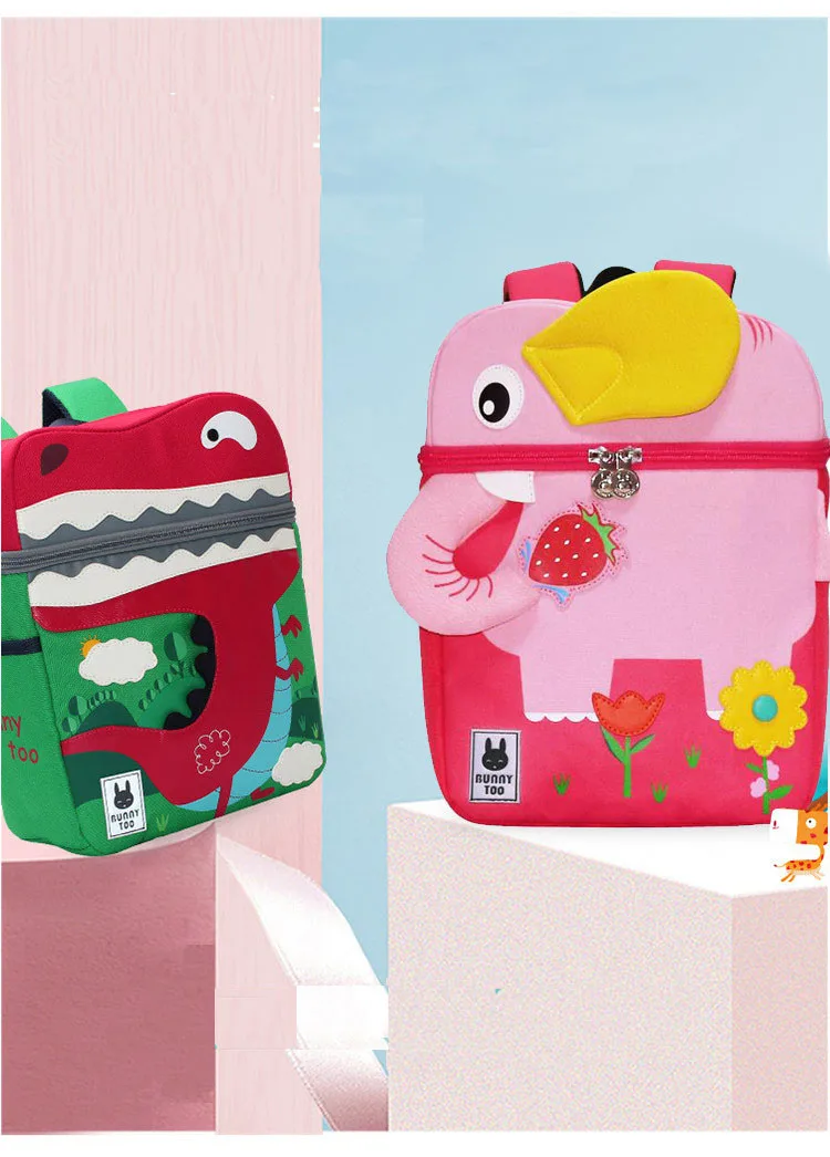 Bonito 3D Unicorn Impresso ortopédico Saco Escola