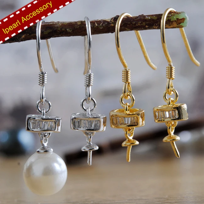 S925 Sterling Silver Material Dangle Earrings Hooks Silver&Gold Plated