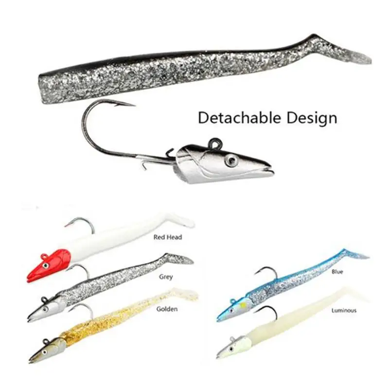 

Mounchain 11cm/19g Fishing Lure Soft Lead Jig Head Fish Ocean Lure Baits with fishing hook Wobblers Artificial Bait