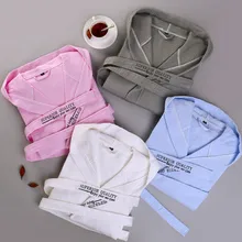 Вафельный Халат для мужчин, хлопок, одежда для сна, халаты для пар, длинный халат, кимоно, пижама с капюшоном, одежда для сауны, водопоглощающая