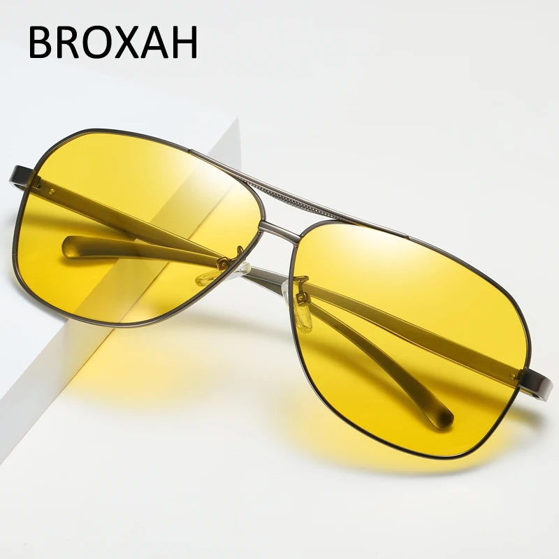 Night Vision Glasses 2019 Retro Pilot Polarized Sunglasses Men Brand Driving Glasses Metal Shades Male Lunette De Soleil Homme