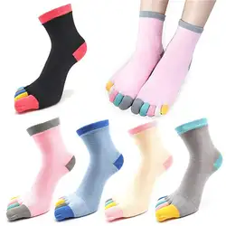 Носки Harajuku Модные Различные Цвет 5 пар для женщин Пальцы носки хлопчатобумажные Odd носки для девочек Multi ботильоны дышащие #4F03