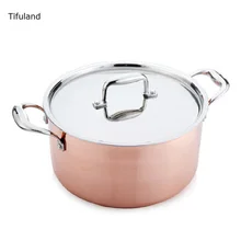 26 см суповая из нержавеющей стали горшок со стальным покрытием пятислойный медный плакированный стальной запас судно с крышкой