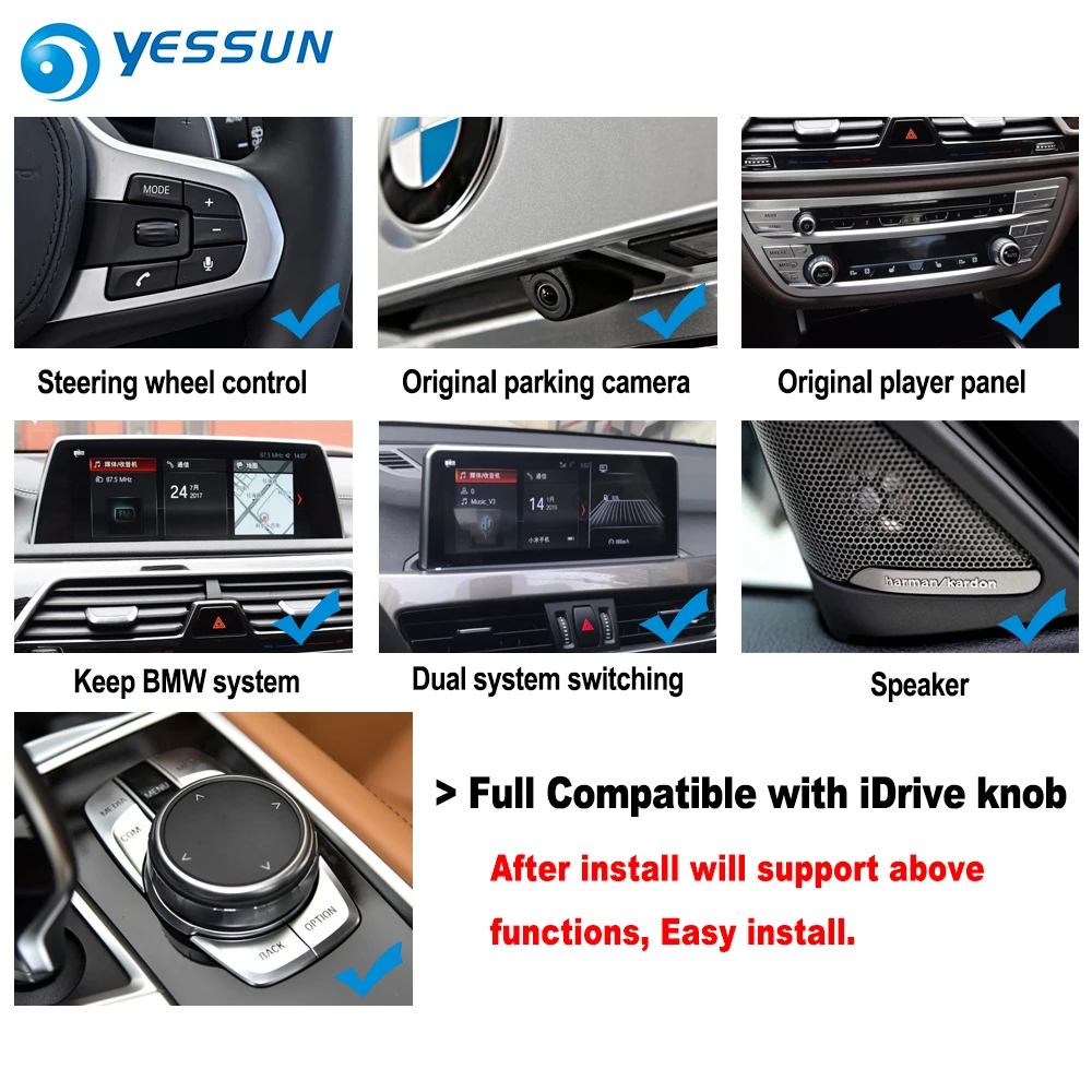 Discount YESSUN For BMW 7 E65 E66 2001~2008 Car Android Carplay original style GPS Navi map Navigation Player Media Hi-Fi Wifi No DVD 6