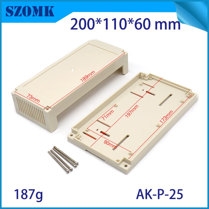 szomk plastic din rail enclosure PLC plastic box for electronics project instrument case junction box (6)