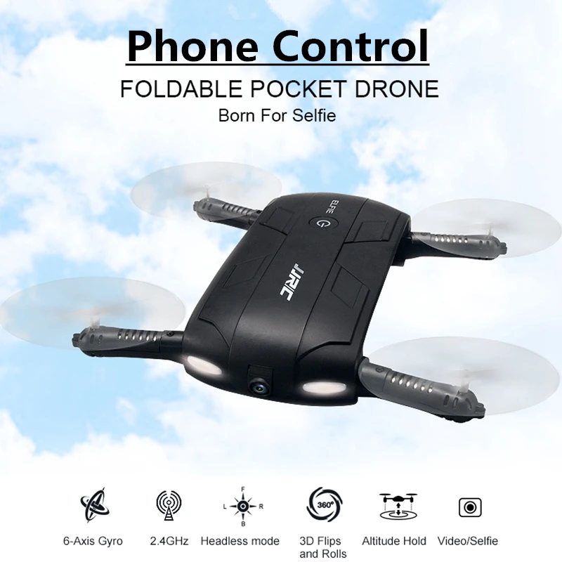 Foldable Pocket Selfie Drone With FPV Wifi Camera Quadcopter Phone Control Quadrocopter Helicopter Mini Rc Dron