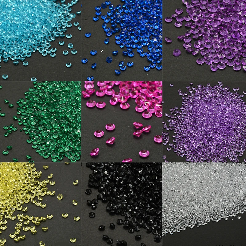 

1000PCS 4.5mm Decor Crafts Diamond Colorful Table Scatters Clear Crystals Events Party Wedding Decor