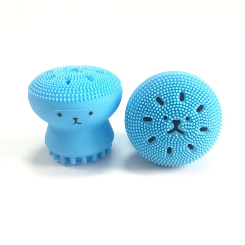 Octopus silicone wash brush multi-purpose cleansing instrument manual wash cleansing puff cleansing brush - Цвет: Blue