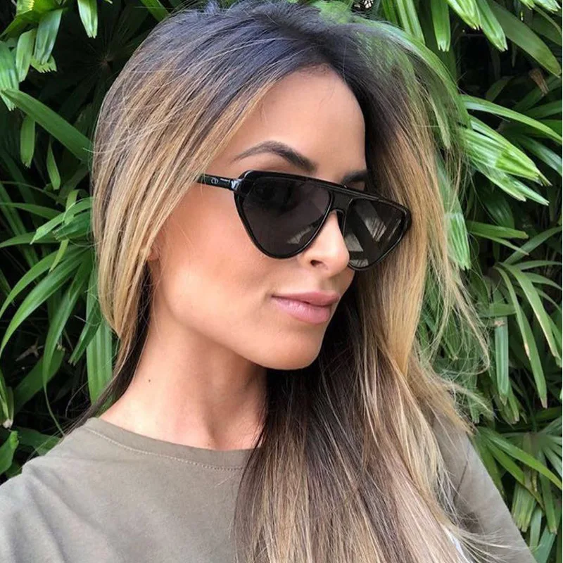 

KOTTDO Luxury Brand Cat Eye Sunglasses Male Female Transparent Color Lens Decorative Glasses Men Women Big Frame Sun Glasses