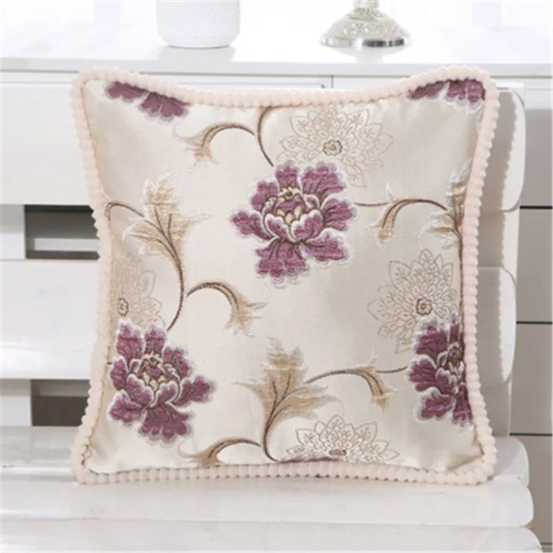 Luxury Vintage Flowers Pillow Case Chinese White Flower Pillow Cushion Cover Sofa Seat Home Decorations Pillowcase 58*58 MA23