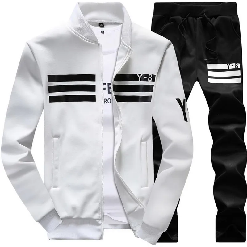 Men's Sporting Suit Casual Tracksuit Men Spring Autumn Sportswear 2PC Sweatshirt +Pants Clothing Sets Plus Size 6XL 7XL 8XL 9XL