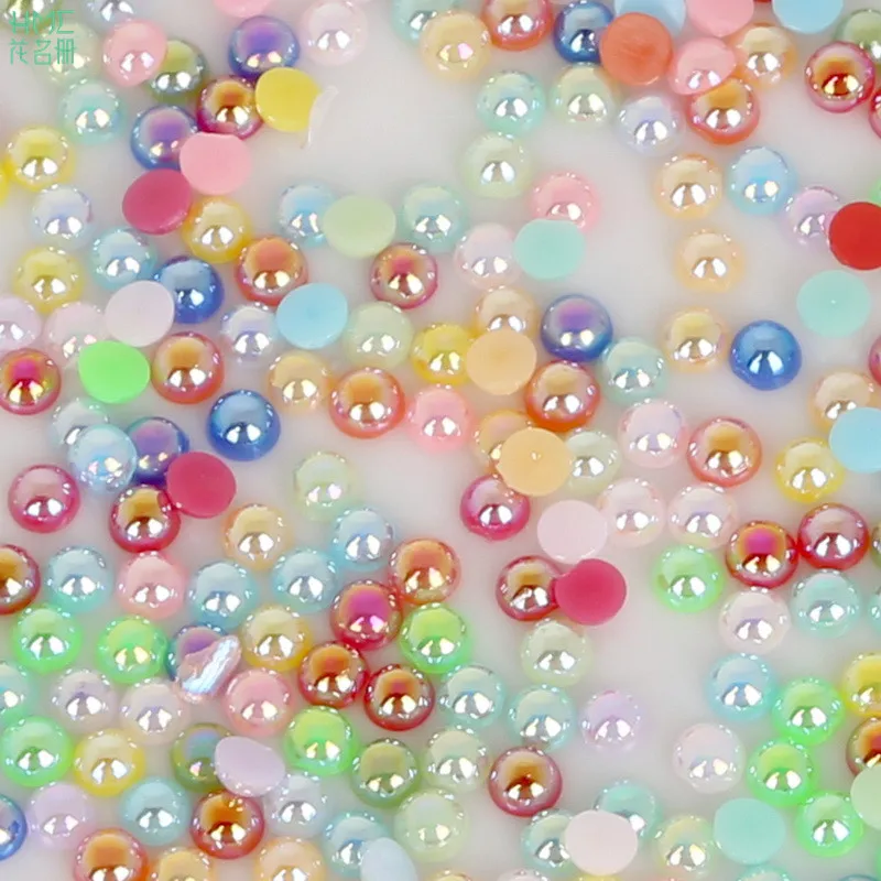 

3/4/5/6/8/10/12/14mm 50-1000pcs/bag Mixed Color ABS Imitation Pearl Half Round Flatback for DIY Craft Jewelry Findings Making