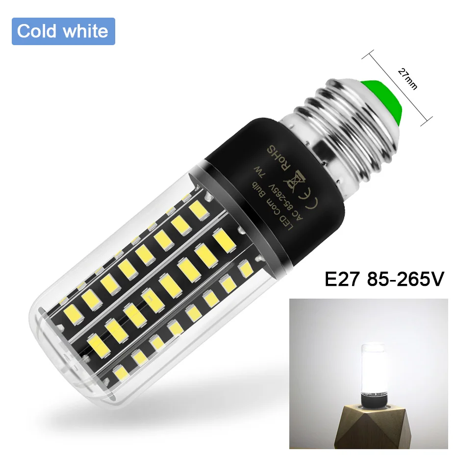 Ampoule LED E27 Lamp No Flicker E14 Led Bulb Spot Light 220V 110V 3.5W 5W 7W 8W 12W 15W SMD5736 More Bright than Corn Bulb 5730 - Emitting Color: E27 Cold White