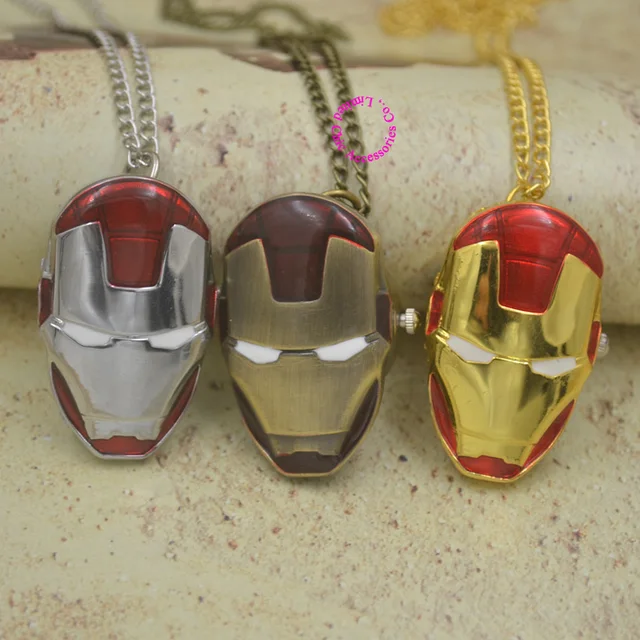 fashion bronze gold silver ironman pocket watch necklace iron lady girl woman fo fashion bronze gold silver ironman pocket watch necklace iron lady girl woman fo