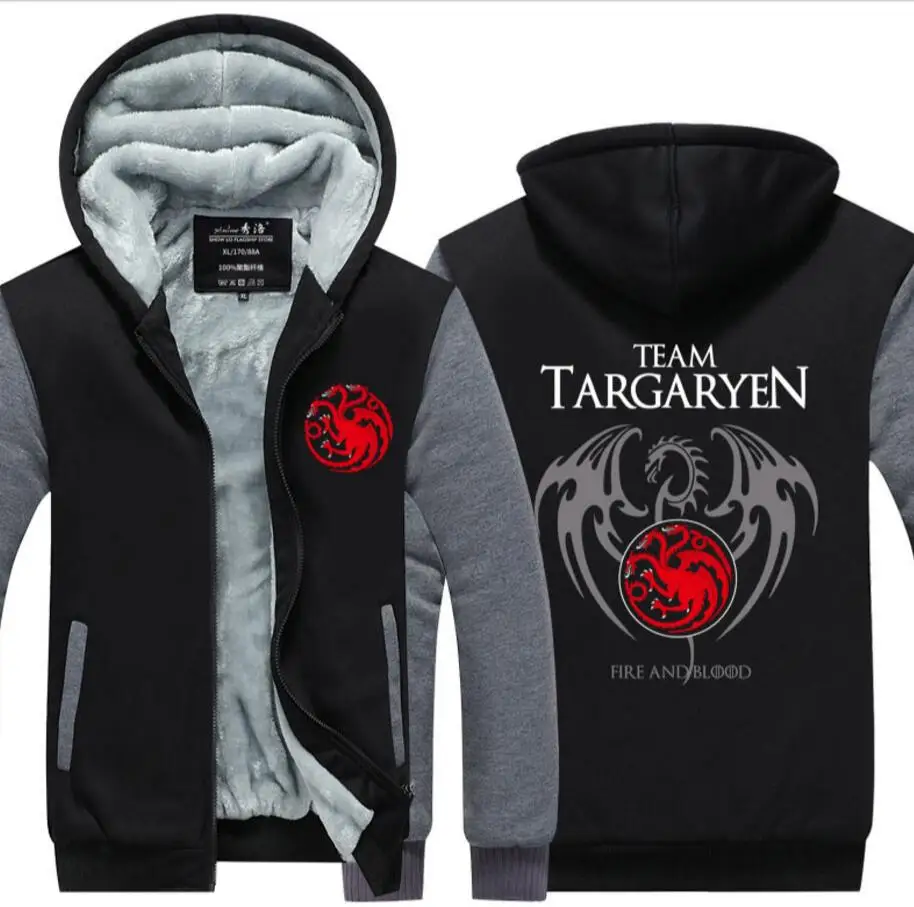 

Game of Thrones Season 7 school Student Thick fleece jacket A Song of Ice and Fire coat winter fleece constract color hoodie