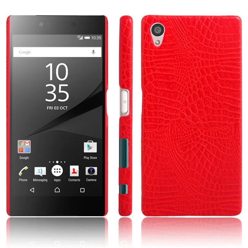 Чехол для Sony Z 5 Z5 Dual E6603 E6633 Жесткий из поликарбоната с крокодиловым узором + задняя