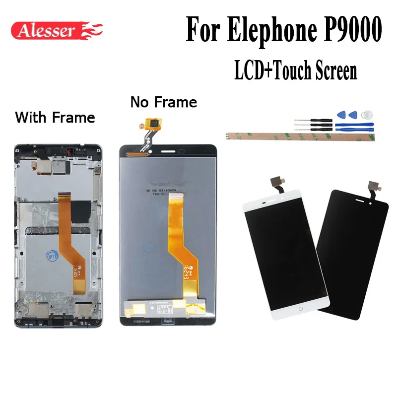

Alesser For Elephone P9000 P9000D P9000E LCD and Touch Screen +Frame 5.5 Inch Assembly Repair Parts For Elephone P9000 Phone