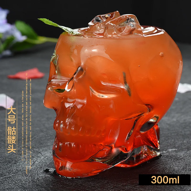 300ML 13OZ 1 шт творческий череп стеклянная кружка для пива Хэллоуин КТВ для вечеринки; Винный Цвет Стекло День Святого Валентина мальчик подарки для подружки - Цвет: 300ML 13OZ