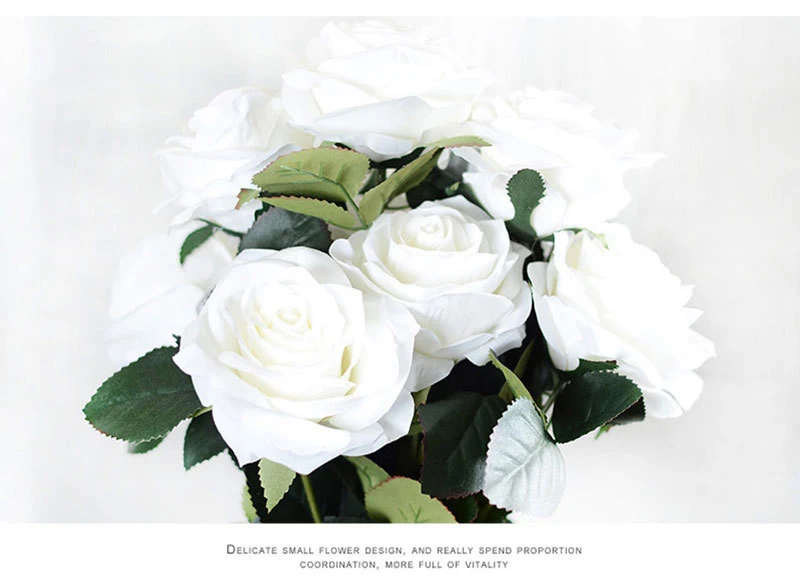 Искусственные цветы розы 10 голов французский букет роз Шелковый цветок для дома вечеринки Свадебные украшения поддельный цветок осенний Декор